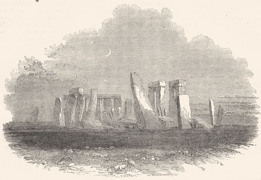 WILTSHIRE. Stonehenge 1850 old antique vintage print picture